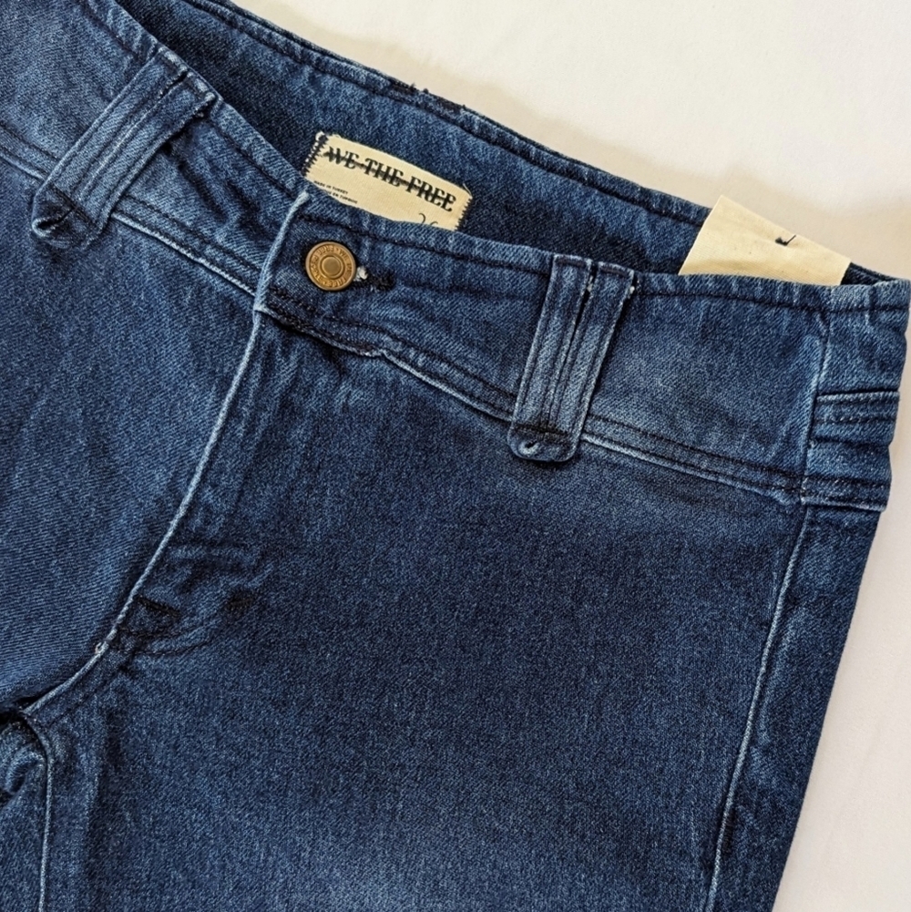 Free People We The Free Jeans Stillwater Low Rise Slim Flare Indigo Blue 26 NWT - Picture 6 of 15